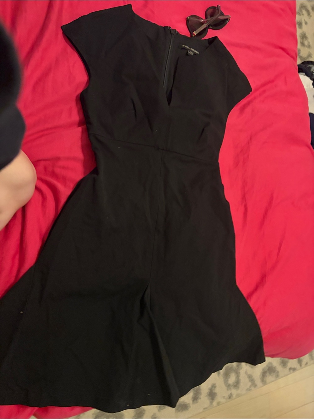 Banana Republic Black Cap Sleeve A-Line Mini Dress